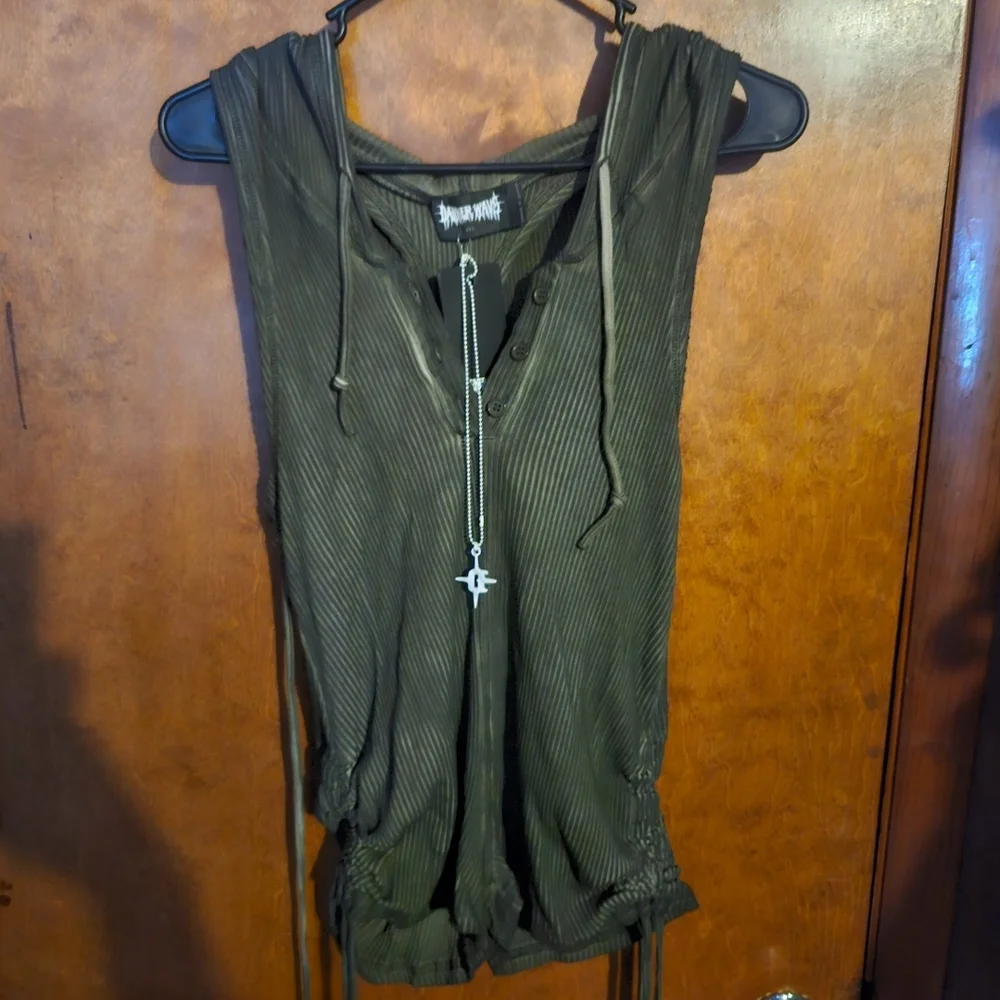 *SOLD* Dolls Kill Olive Green Jumpsuit - Picture 1 of 4